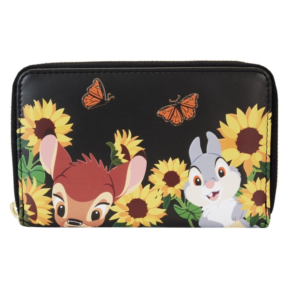 Bambi & Thumper Sunflower Zip Wallet - Black